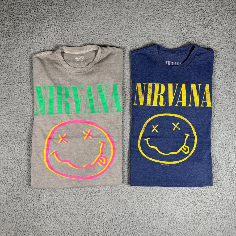 Nirvana Band T-shirt Lot of 2 Size Large Grunge Rock Retro